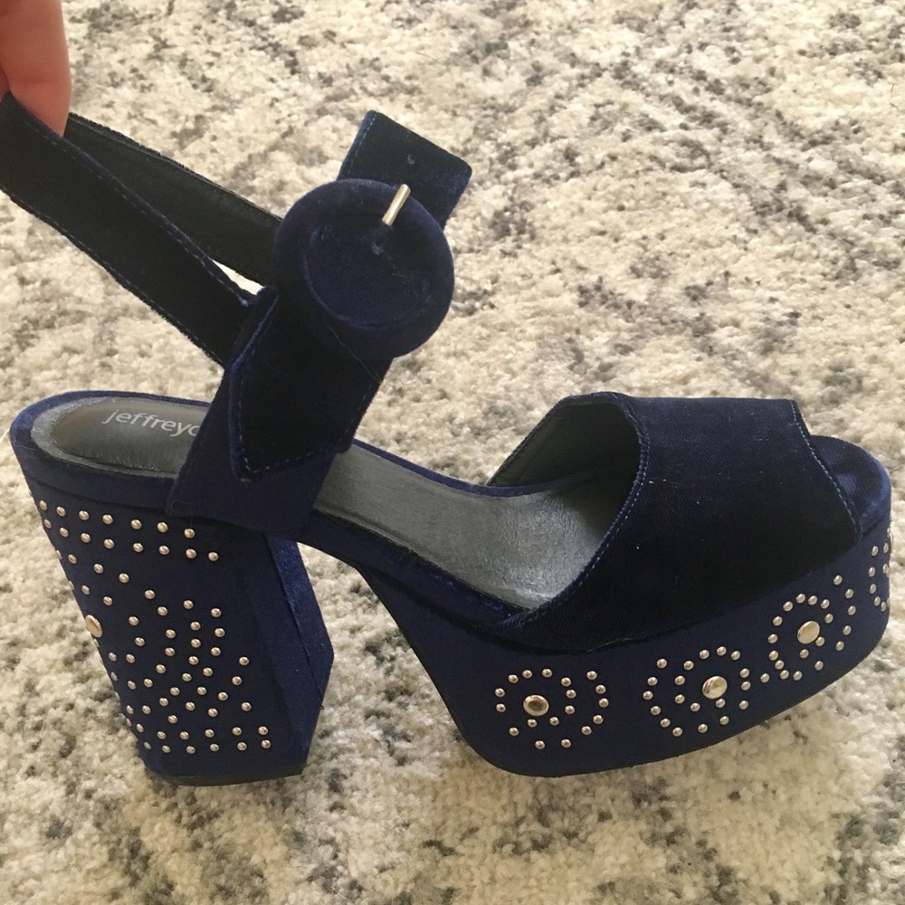 Jeffery Campbell Blue Platforms w/ Stud Detail